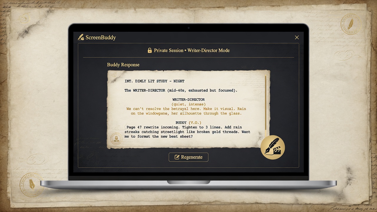 ScreenBuddy — writer and director roster and workflow
